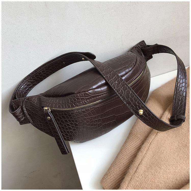 2019 Always Trendy Crocodile Pattern Leather Waist Bum Bag Fashion Korea Ladies Fanny Pack For Women