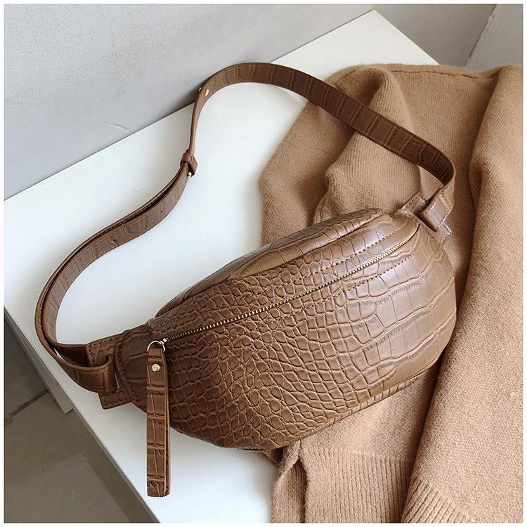 2019 Always Trendy Crocodile Pattern Leather Waist Bum Bag Fashion Korea Ladies Fanny Pack For Women