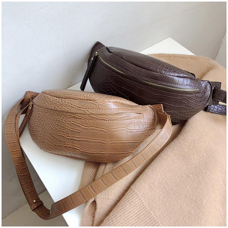 2019 Always Trendy Crocodile Pattern Leather Waist Bum Bag Fashion Korea Ladies Fanny Pack For Women