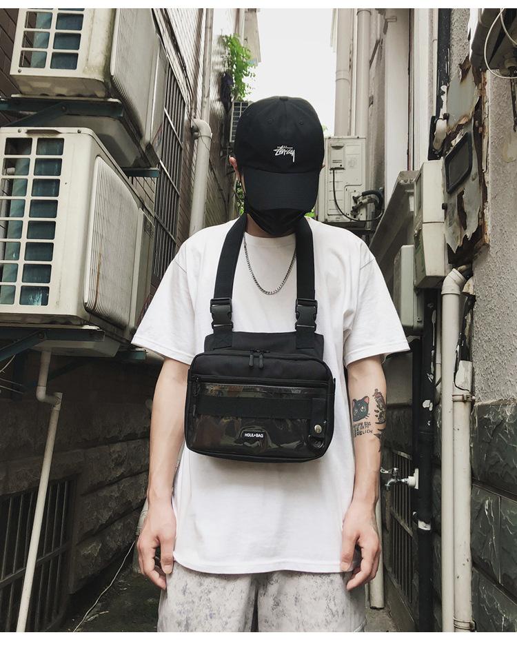 2019 Amazon Chic Multi Pockets Trendy Suspender Ammo Bag Waist Bag Fashion Vest Bag Men