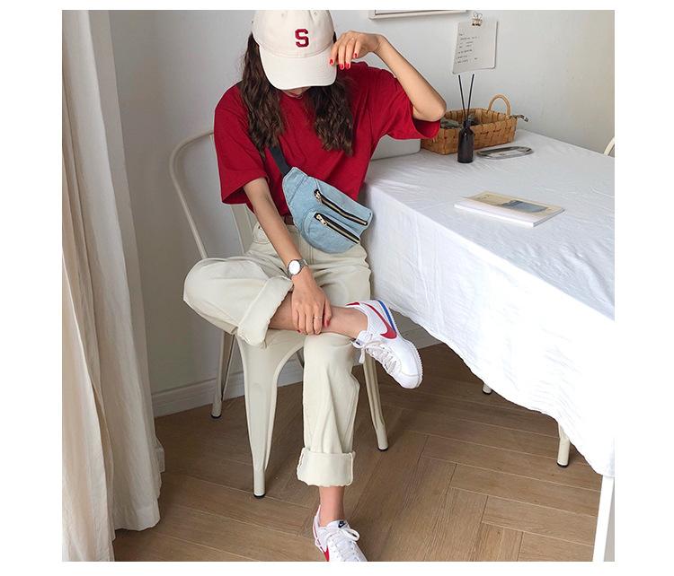 2019 China Supplier Wholesale Small Kids Jean Fanny Pack Fashion Demin Waist Pack Bag