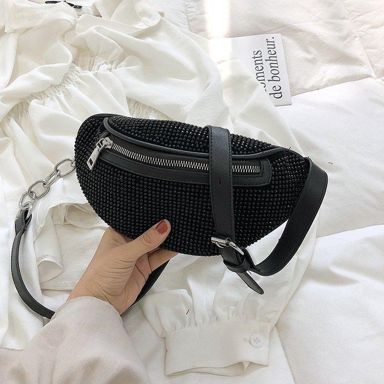 2019 Fashionable Korea Style Rhinestone Fanny Pack Ladies Women Waist Bag Bum Bag Wholesale