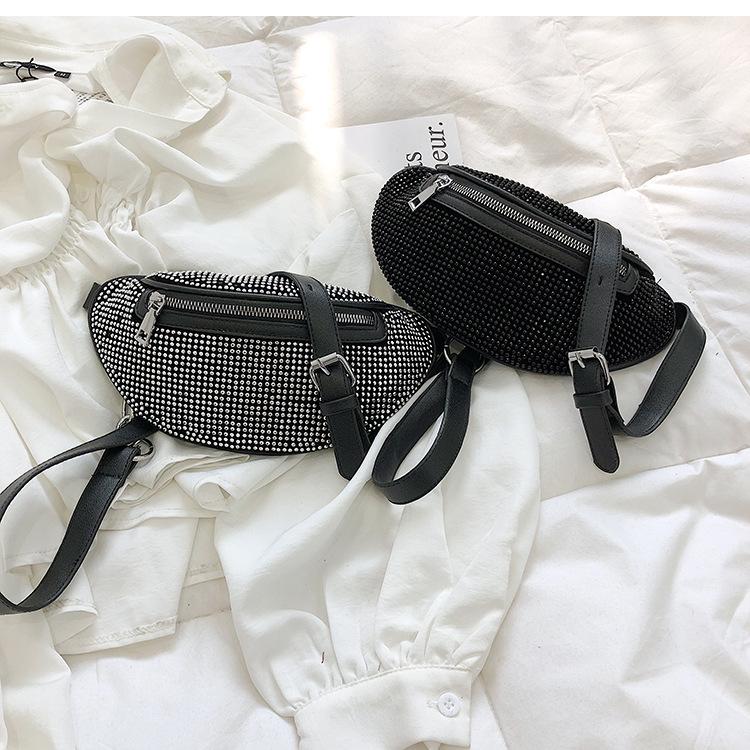 2019 Fashionable Korea Style Rhinestone Fanny Pack Ladies Women Waist Bag Bum Bag Wholesale