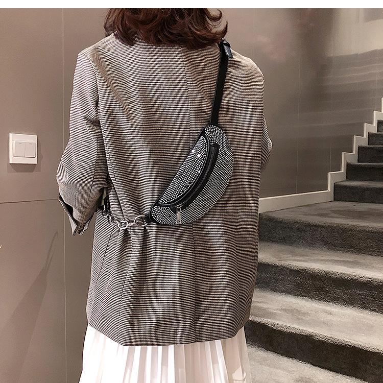 2019 Fashionable Korea Style Rhinestone Fanny Pack Ladies Women Waist Bag Bum Bag Wholesale