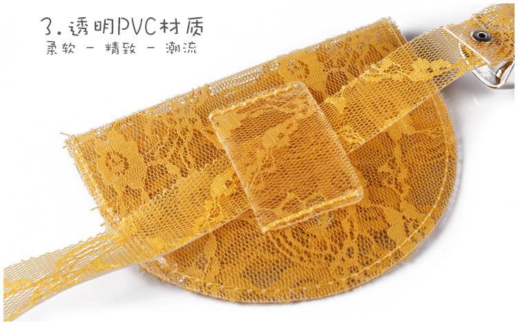 2019 Fashionable Ladies Lace Belt Bag Transparent Mini Waist Bag Jelly Pvc Fanny Pack Women's Bag Wholesale