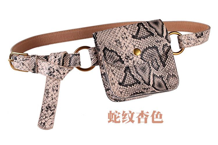 2019 Female Snake Mini Leather Belt Bag Fashion Python Fanny Pack Waist Bag Kids Girls