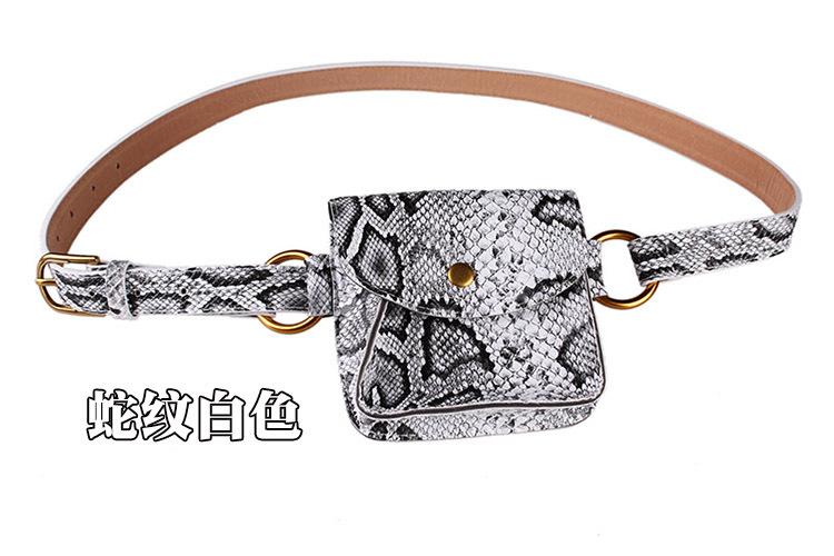 2019 Female Snake Mini Leather Belt Bag Fashion Python Fanny Pack Waist Bag Kids Girls