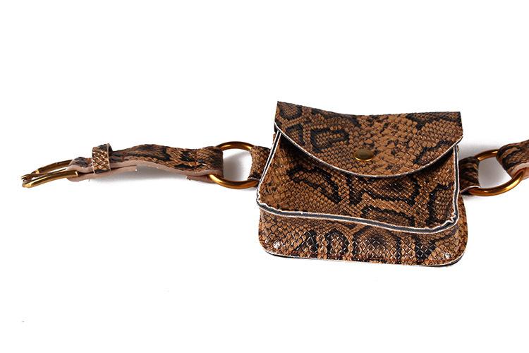 2019 Female Snake Mini Leather Belt Bag Fashion Python Fanny Pack Waist Bag Kids Girls