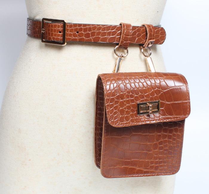 2019 Hot Sale Alligator Leather Women Belt Bag ,Phone size Mini Waist Bag Fashion Lady Chest Bag