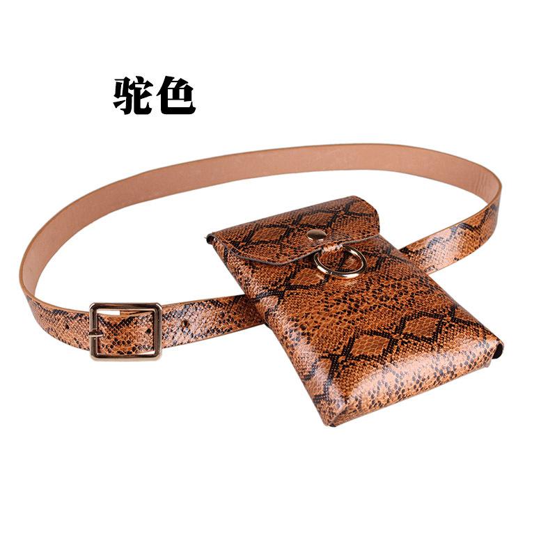 2019 Leather Women Fanny Pack Fashion Snakeskin Python Waist Packs Belt Bag Female Waist Bag Wholesale