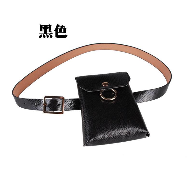 2019 Leather Women Fanny Pack Fashion Snakeskin Python Waist Packs Belt Bag Female Waist Bag Wholesale