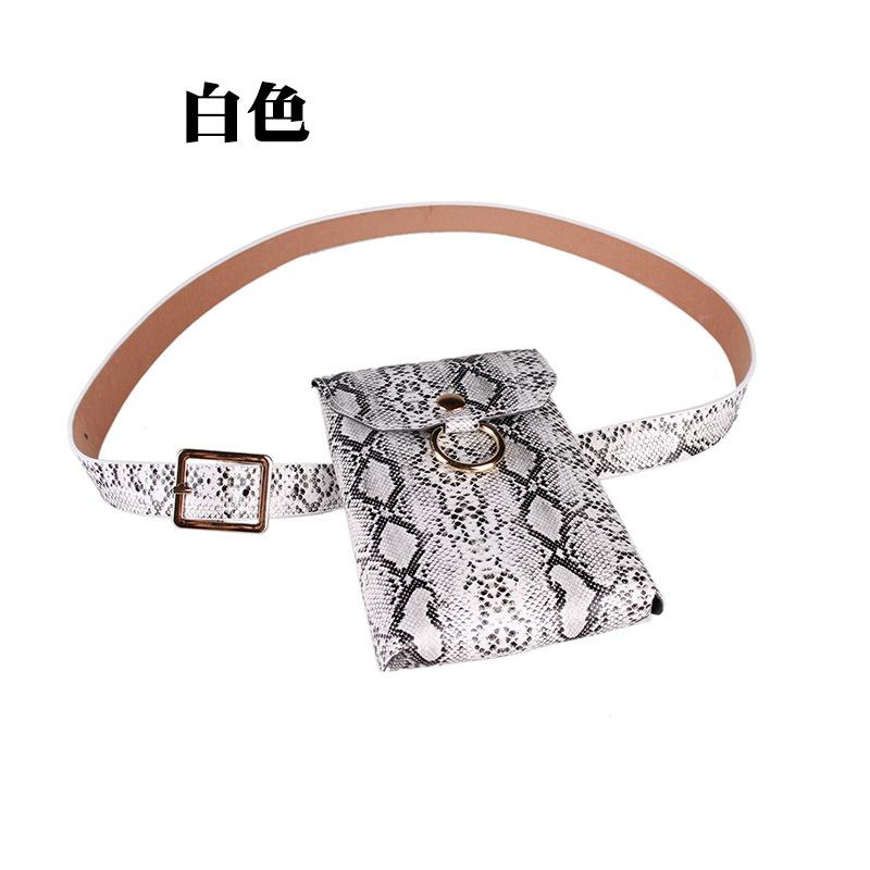 2019 Leather Women Fanny Pack Fashion Snakeskin Python Waist Packs Belt Bag Female Waist Bag Wholesale