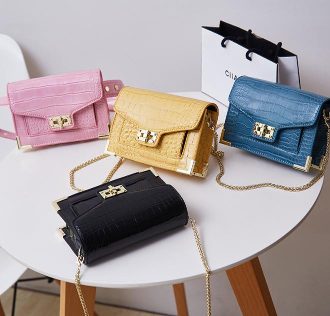 2019 Multifunction Korea Trendy Women Waist Belt Bag Alligator Leather fashion Messenger Bags Fanny Pack For Ladies