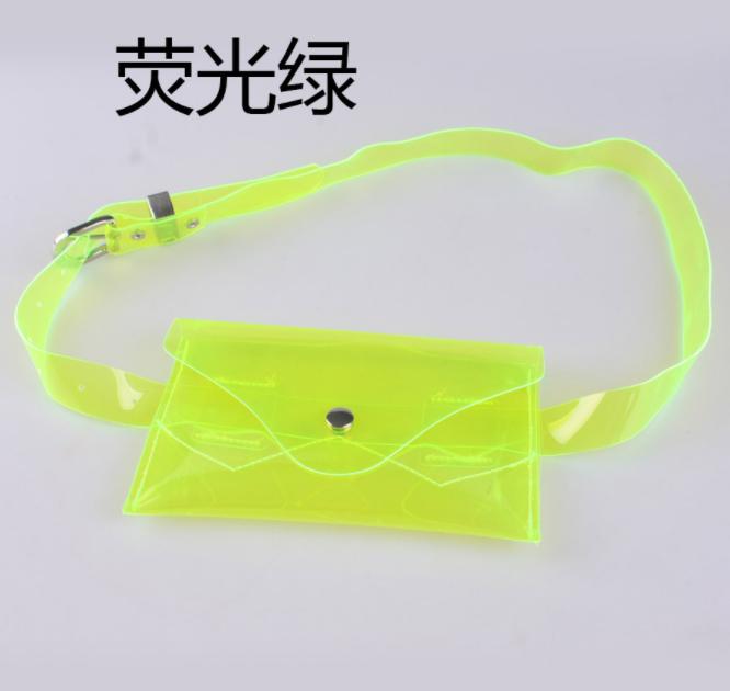 2019 New Arrival Custom See Through Clear Transparent PVC Waist Belt Bag Neon Fanny Pack  For Women