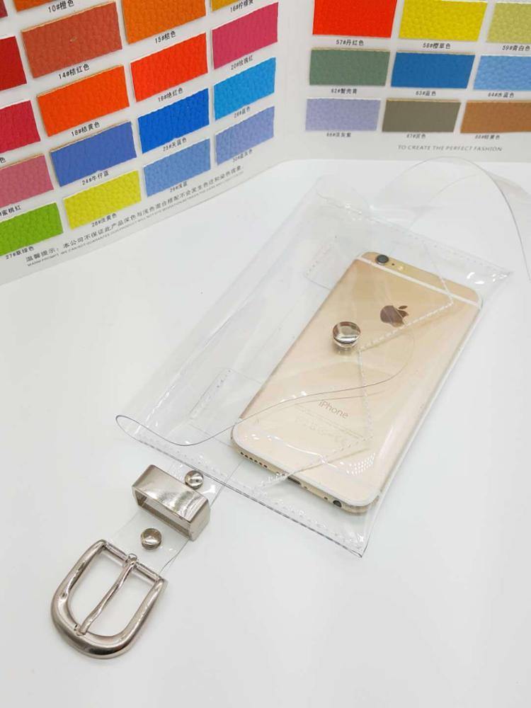 2019 New Arrival Custom See Through Clear Transparent PVC Waist Belt Bag Neon Fanny Pack  For Women
