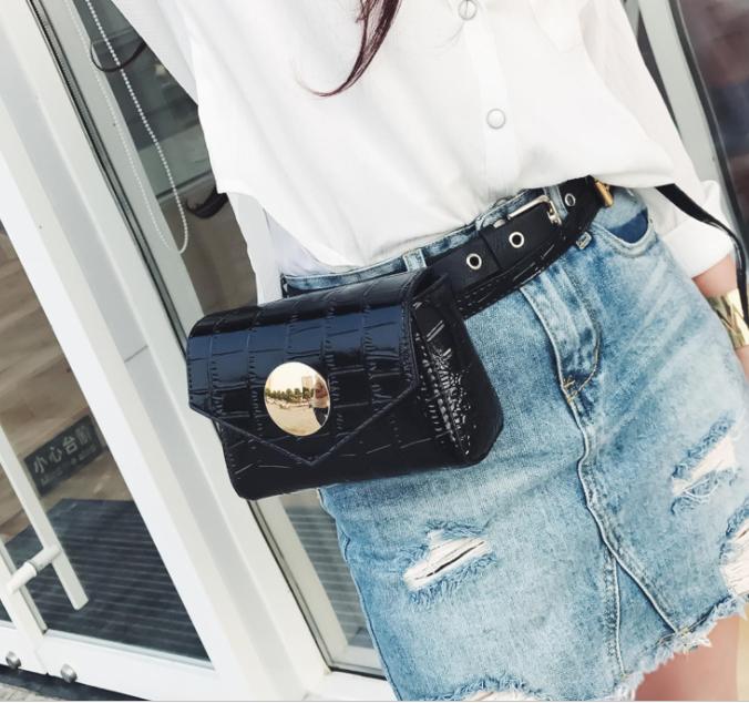 2019 Newest Multifunction Alligator Fashion Lady Shoulder bag Purse Women Pu Leather Waist Bag Belt Bag