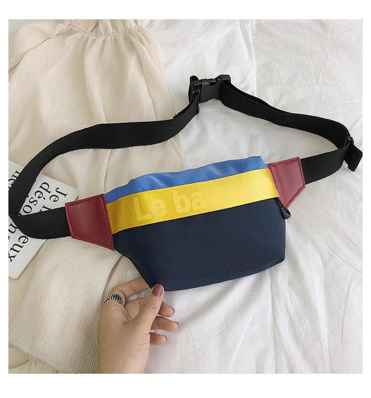 2019 OEM Customized Wholesale Leisure Canvas Fanny Pack Contrast Color Bum Bag Waist Bag For Men