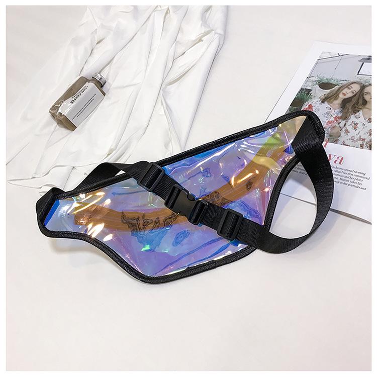 2019 Summer Cheap See Through Holographic Laser Fanny Pack Bag  PVC Clear Iridecent Waist Pouch Bum Belt Bag