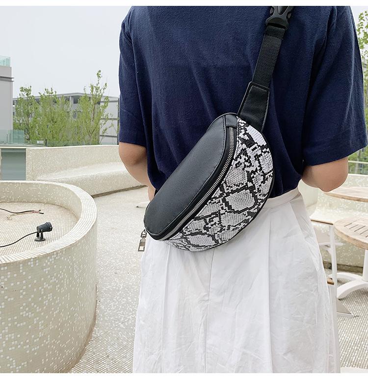 2019 Top Trends Ins Fashion Snakeskin Leather Crossbody Purse Fanny Pack Waist Belt Bag For Women