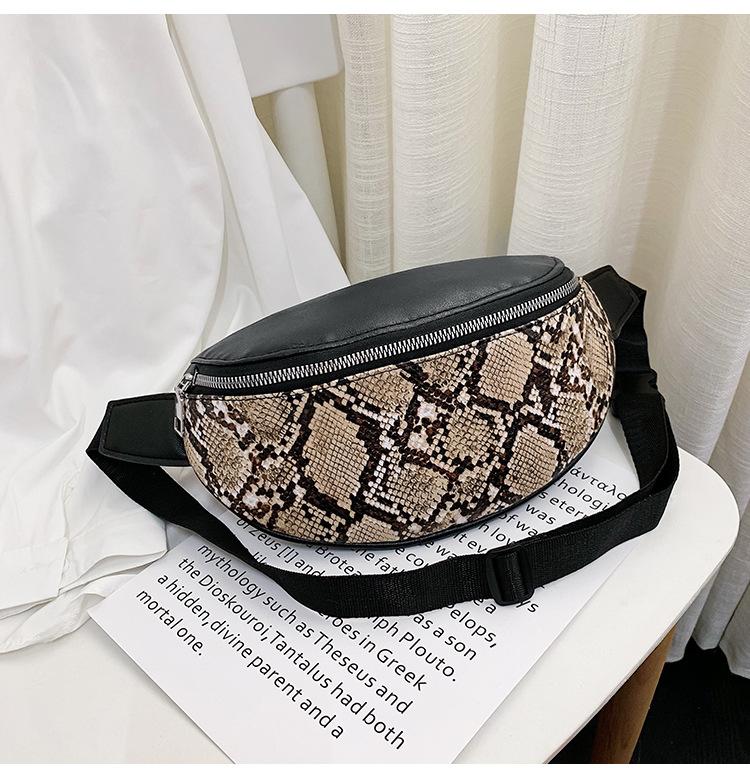 2019 Top Trends Ins Fashion Snakeskin Leather Crossbody Purse Fanny Pack Waist Belt Bag For Women