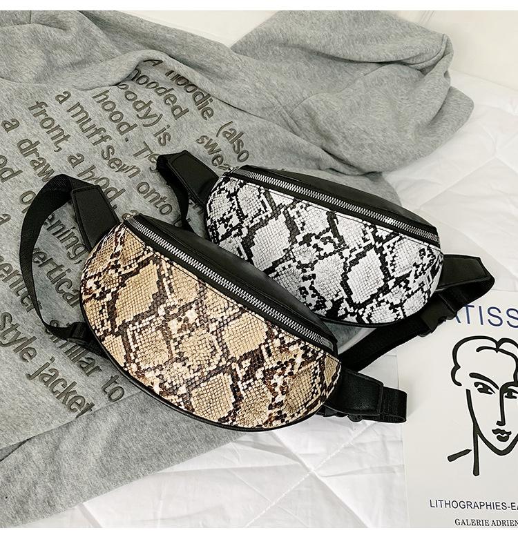 2019 Top Trends Ins Fashion Snakeskin Leather Crossbody Purse Fanny Pack Waist Belt Bag For Women