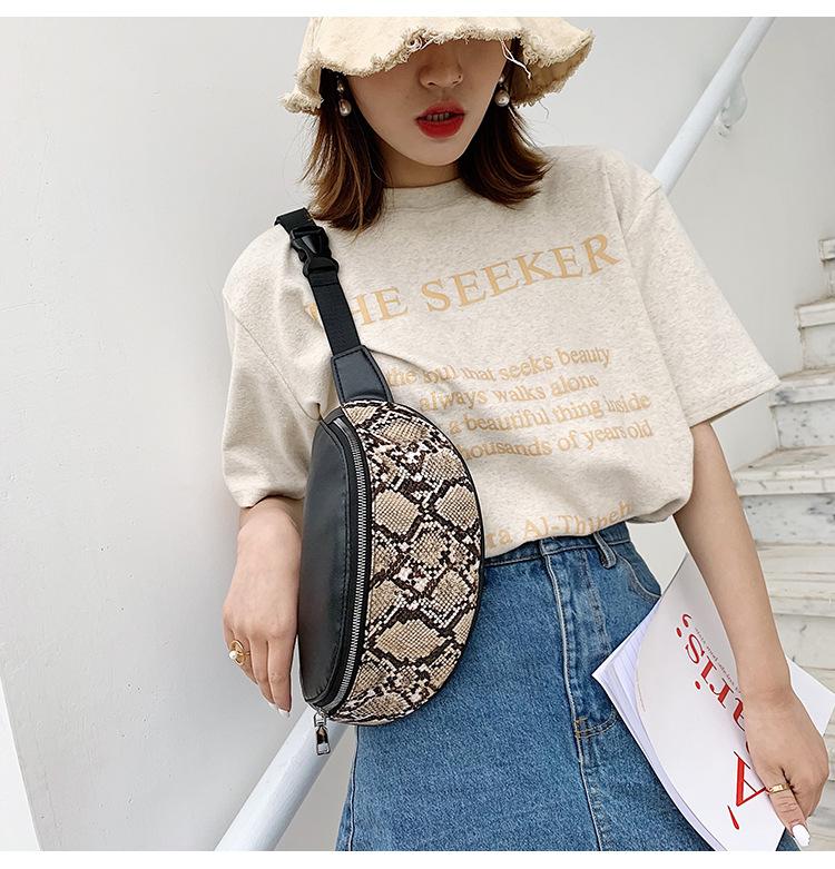 2019 Top Trends Ins Fashion Snakeskin Leather Crossbody Purse Fanny Pack Waist Belt Bag For Women