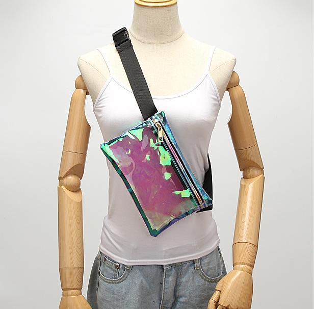 Custom Holographic ClearWaist Bag ,Street Cool Transparent Belt Bag For Women And Lady 2019