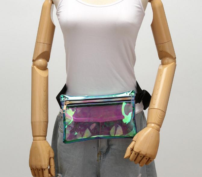 Custom Holographic ClearWaist Bag ,Street Cool Transparent Belt Bag For Women And Lady 2019