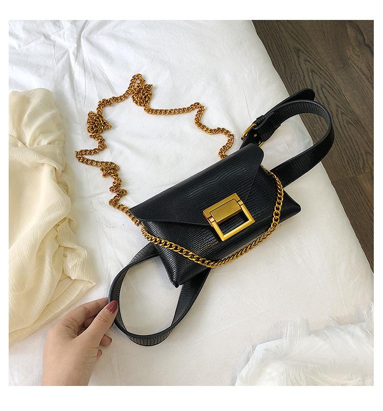 Fashion Women's Bag Chain Shoulder Bag Young Girl Waist Pack Leather Belt Bag 2019