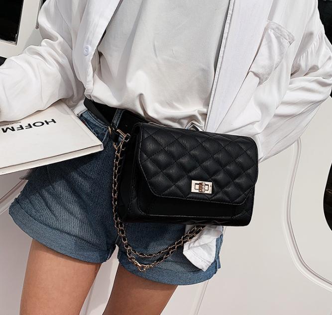 Hot Sale Newest Quilted Leather Fashion Chest Bag Women Waist Belt Bag Lady Fanny Pack Purse 2019