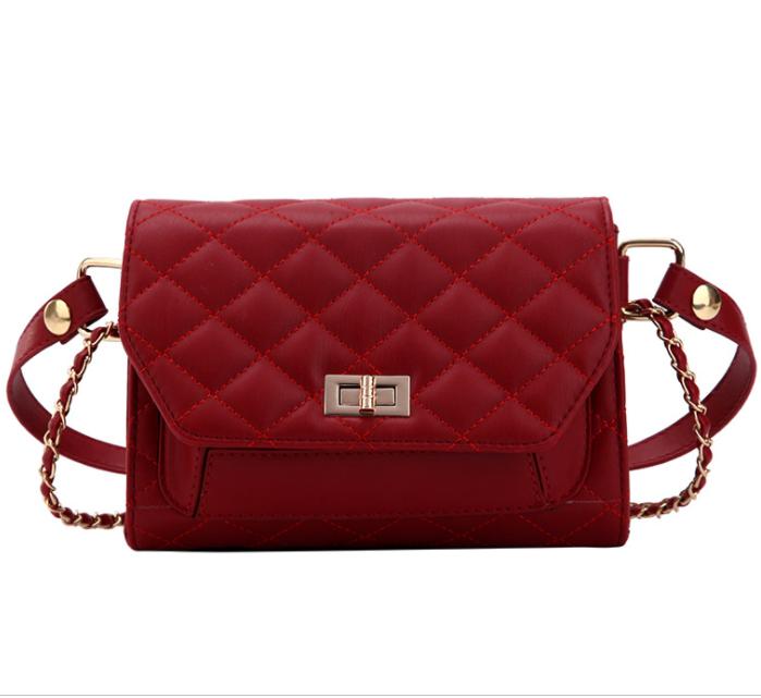Hot Sale Newest Quilted Leather Fashion Chest Bag Women Waist Belt Bag Lady Fanny Pack Purse 2019