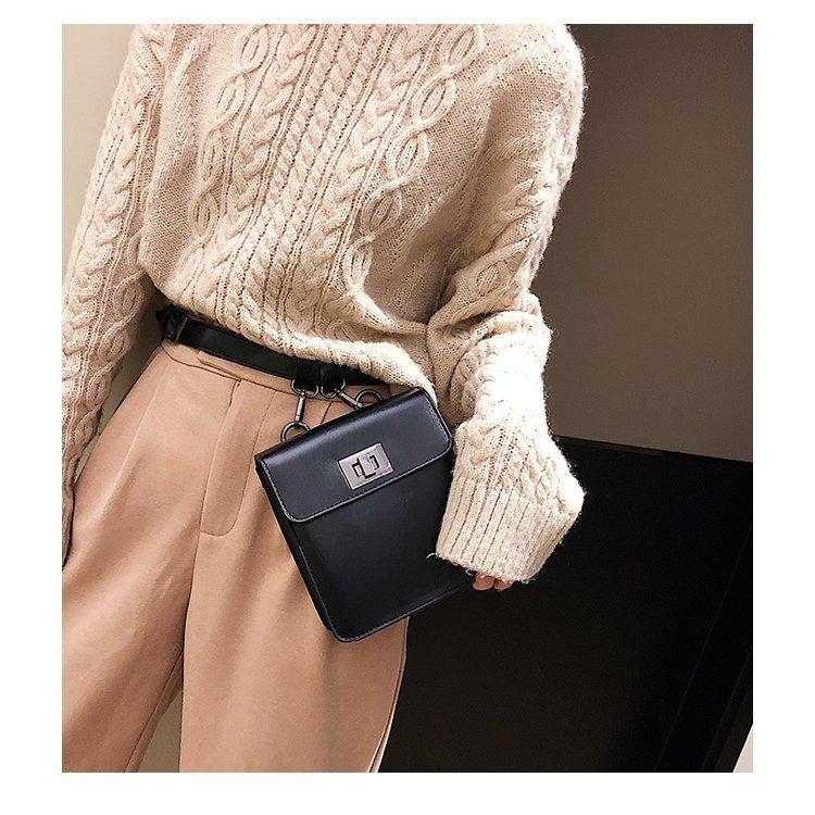 Instagram Hot Sale Phone Size Cool Women Rectangle Waist Belt Bag Leather Fanny Pack For Lady 2019