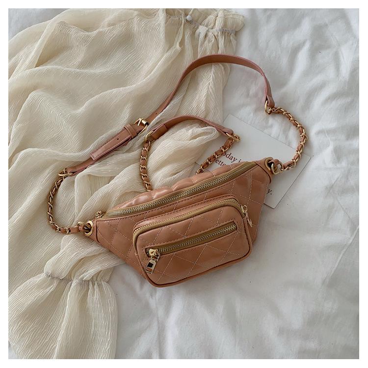 Korea Style Fashion Leather Sewing Women Chest Sling Bag Ladies Pink Fanny Pack Wholesale 2019