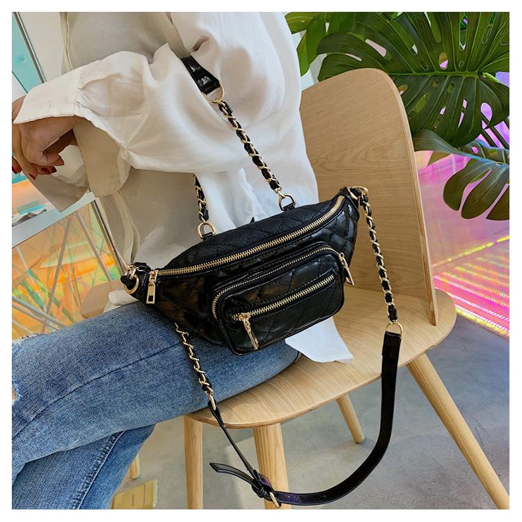 Korea Style Fashion Leather Sewing Women Chest Sling Bag Ladies Pink Fanny Pack Wholesale 2019