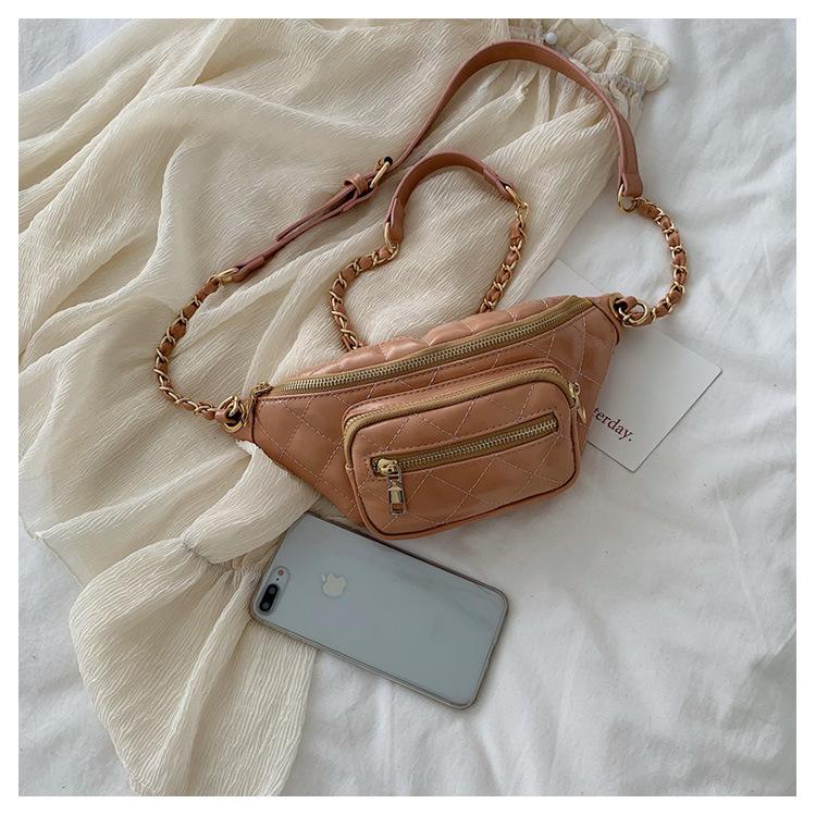 Korea Style Fashion Leather Sewing Women Chest Sling Bag Ladies Pink Fanny Pack Wholesale 2019