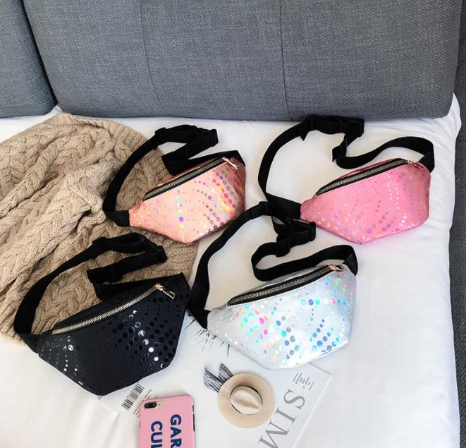 New Arrival Chic Glitter Sequin Fanny Pack Waist Bag Korea Sling Chest Bag 2019