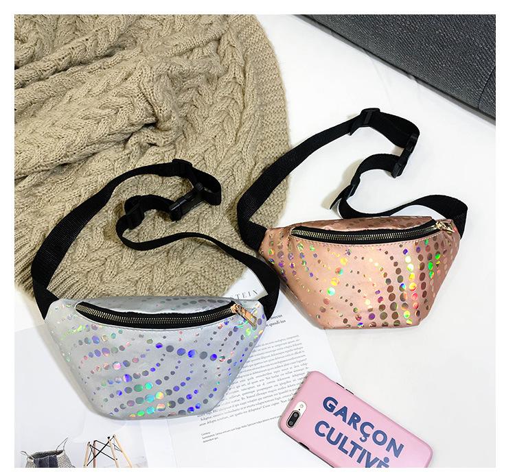 New Arrival Chic Glitter Sequin Fanny Pack Waist Bag Korea Sling Chest Bag 2019