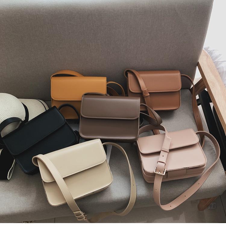 New Wholesale Pure Color Retro Square Leather Waist Bag Woman Ladies Fashion Fanny Pack 2019