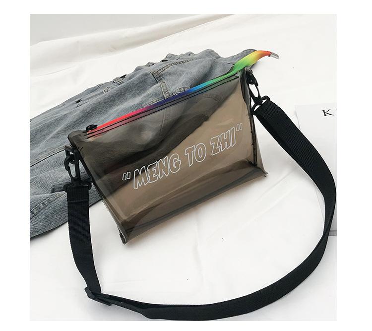 Summer Cool Small Clear Purse Custom Writings Plastic Transparent PVC Crossbody Belt Bag Wholesale 2019