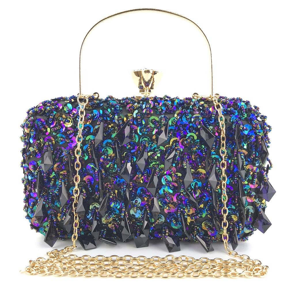 Fashion trend shiny ladies handbag with chain