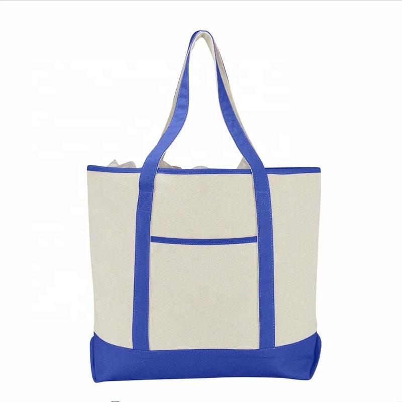 Canvas Tote Bag Beach Shopping Pocket Bag Heavy Duty Cotton Handbag