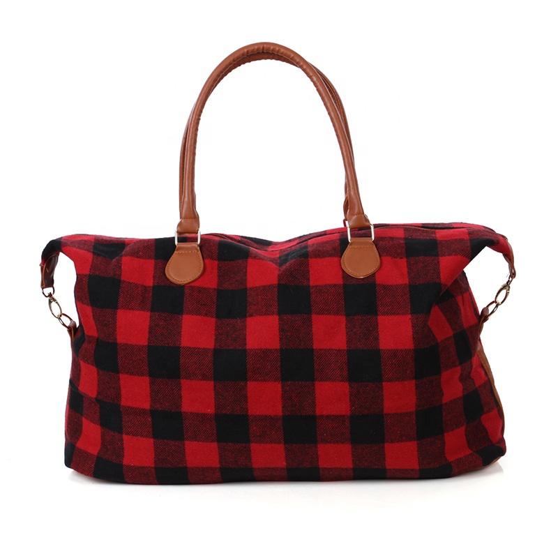 New Arrival Monogrammed Fashion Women Wholesale Plaid Tote Bag