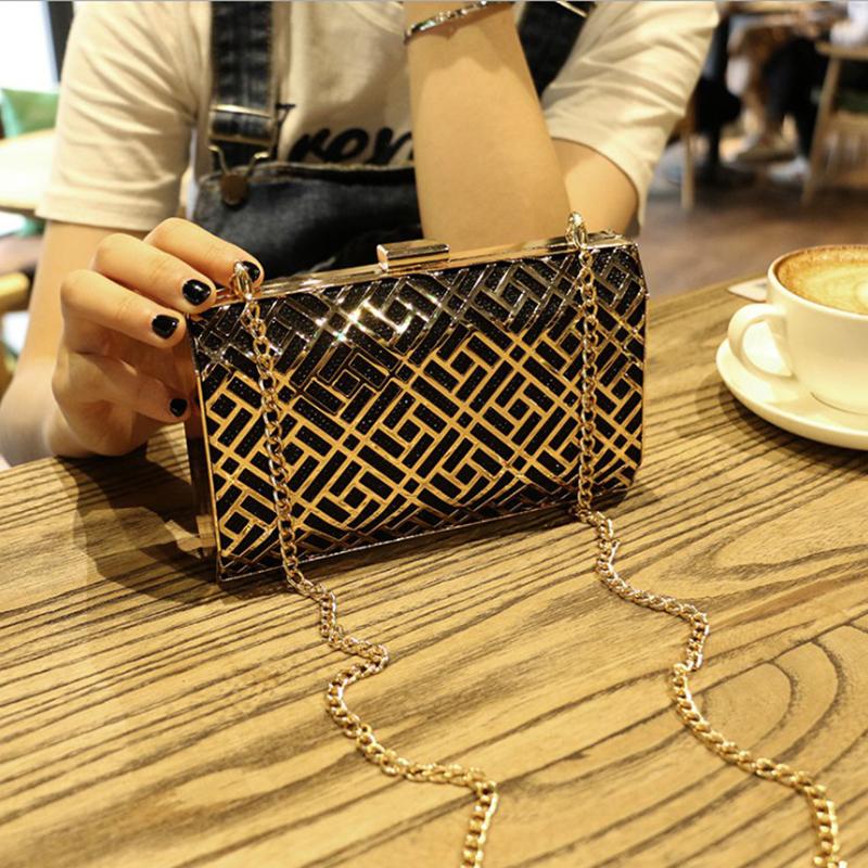New good quality party evening clutch bag metal