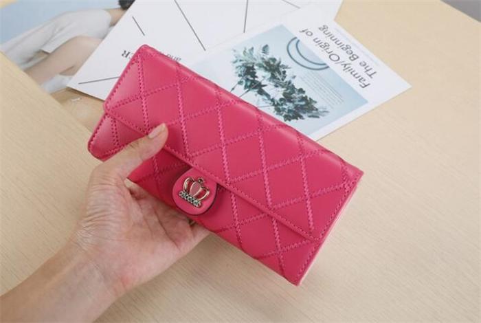 2018 Latest korean fashion long design cheap pu leather women purse