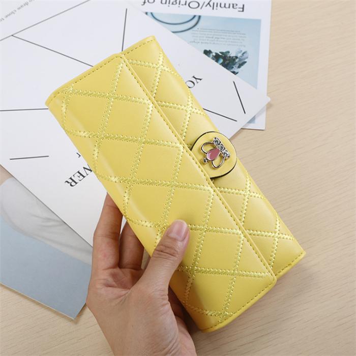 2018 Latest korean fashion long design cheap pu leather women purse