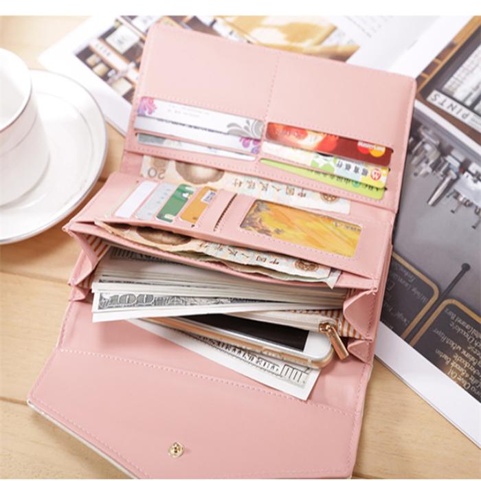 2018 flower pattern envelope purse slim leather  wallet