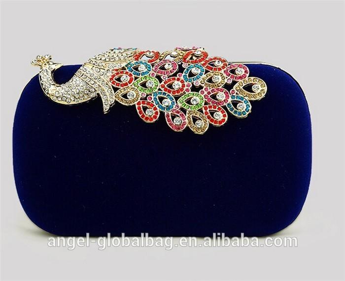 2020 Fashion new model diamond crystal women peacock clutch evening bag