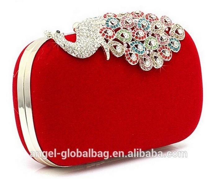 2020 Fashion new model diamond crystal women peacock clutch evening bag