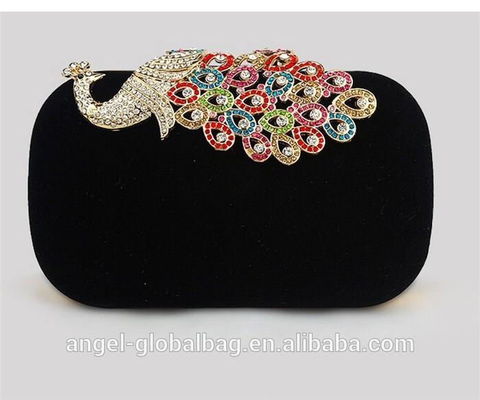 2020 Fashion new model diamond crystal women peacock clutch evening bag