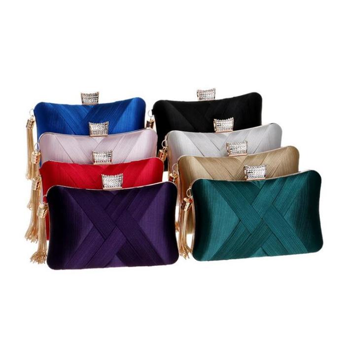 2020 Latest fashion similar silk dress party ladies bag clutches and evening bag